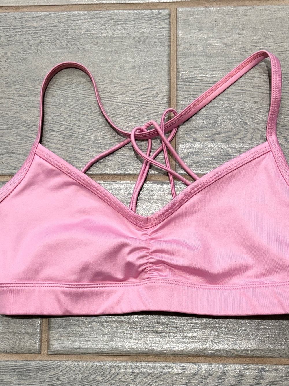 Alo Yoga Light Pink Sunny Strappy Sports Bra